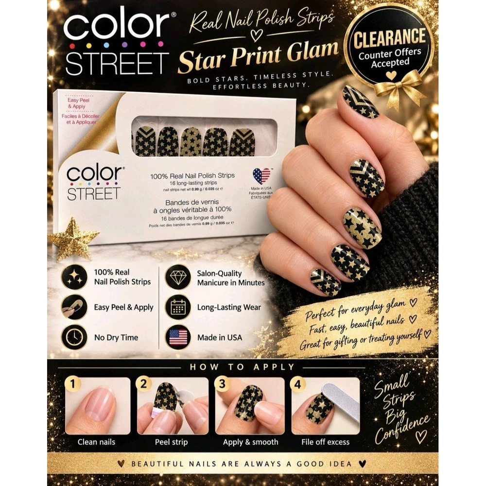 Color Street Nail Polish Strips SALUTE TO YOU Retired